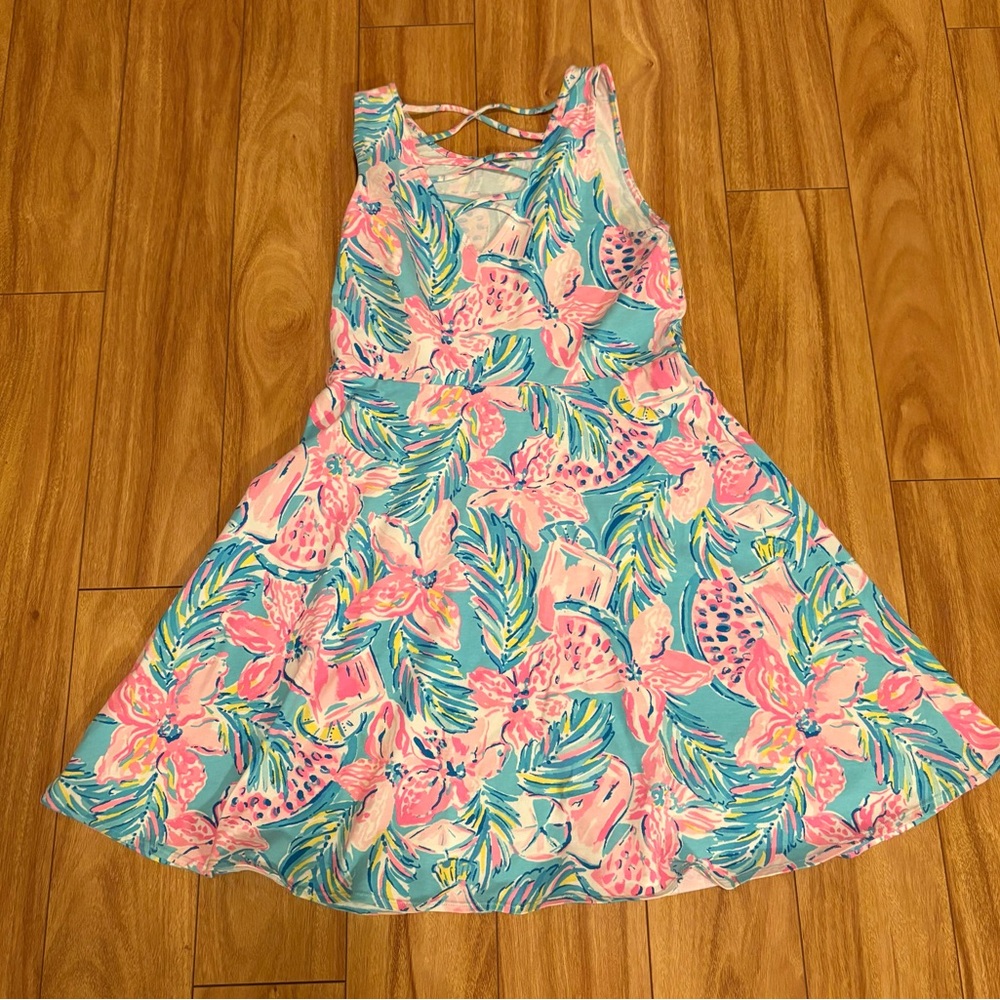 Like-new (sold) Lilly Pulitzer Carice girl’s sz 16 dress w/ strappy v-back. - Picture 2 of 8